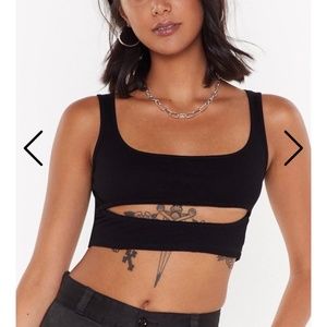 NEW Cut Out Ribbed Crop Top